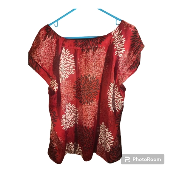 Dressbarn red  burnt orange short sleeve blous 18-20 - Picture 3 of 3